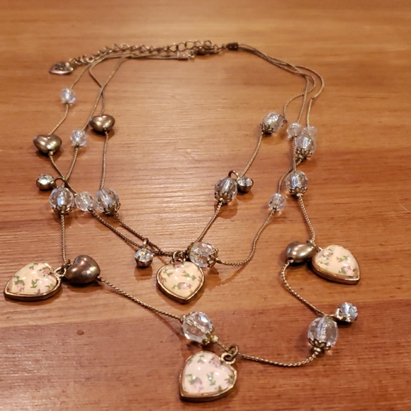 Betsey Johnson Jewelry - Betsey Johnson Hearts Multistrand Charm Necklace